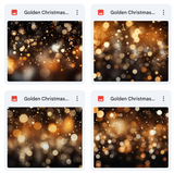 Magical Christmas Golden Bokeh Overlays