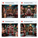 Christmas Candy Shop Background Bundle