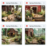 Spring Chicks Background Bundle