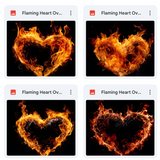 Magical Flaming Heart Overlays