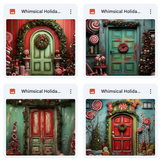 Whimsical Holiday Door Background Bundle