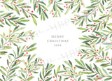 Holly Christmas Card Template #2