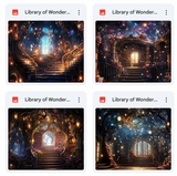 Library of Wonders Background Bundle