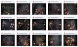 Grand Dark Floral Portrait Background Bundle - Meg Bitton Productions