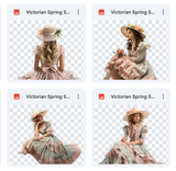 Magical Victorian Spring Sitting Model Overlays