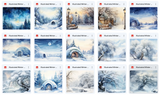 Ultimate Illustrated Winter Landscape Background Bundle - Meg Bitton Productions