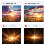 The Sunset Background, Overlay, Texture & Brush Kit