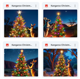 Kangaroo Christmas Background Bundle