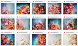 Ultimate Rainbow Floral Portrait Background Bundle - Meg Bitton Productions