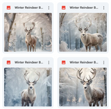 Winter Reindeer Background Bundle