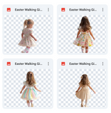 Magical Easter Walking Girl Model Overlays