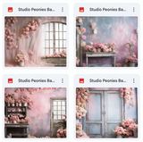 Studio Peonies Background Bundle