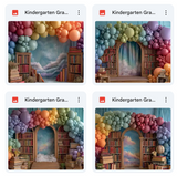 Kindergarten Grad Background Bundle