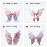 Magical Pastel Pixie Wings Overlays