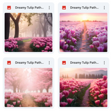 Dreamy Tulip Path Background Bundle