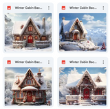 Winter Cabin Background Bundle