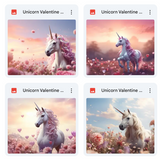 Unicorn Valentine Background Bundle