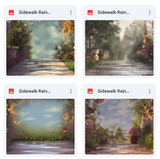Sidewalk Rain Background Bundle