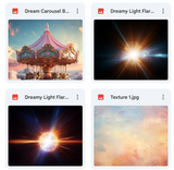 Dreamy Carousel Background, Overlay, Textures & Brush Kit