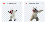 Magical Ice Skating Polar Bear Overlays