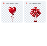 Magical Heart Balloon Overlays