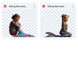 Magical Sitting Mermaid Model Overlays