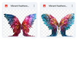 Magical Vibrant Feathered Fairy Wing Overlays