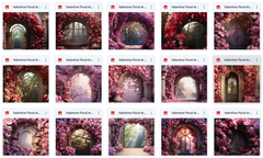 Ultimate Valentine Floral Arches Background Bundle