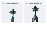 Magical Vibrant Mermaid Tail Overlays