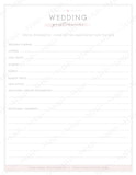 Wedding Questionnaire Template #2