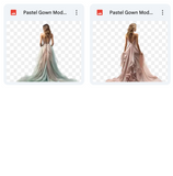 Magical Pastel Gown Model Overlays