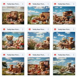 Teddy Bear Picnic Background & Overlay Asset Pack