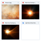 Warm Summer Sun Background, Overlays, Textures, & Brushes Kit
