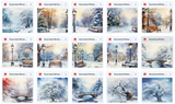 Ultimate Illustrated Winter Landscape Background Bundle - Meg Bitton Productions