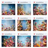 Ultimate Spring Wildflowers Portrait Background Bundle