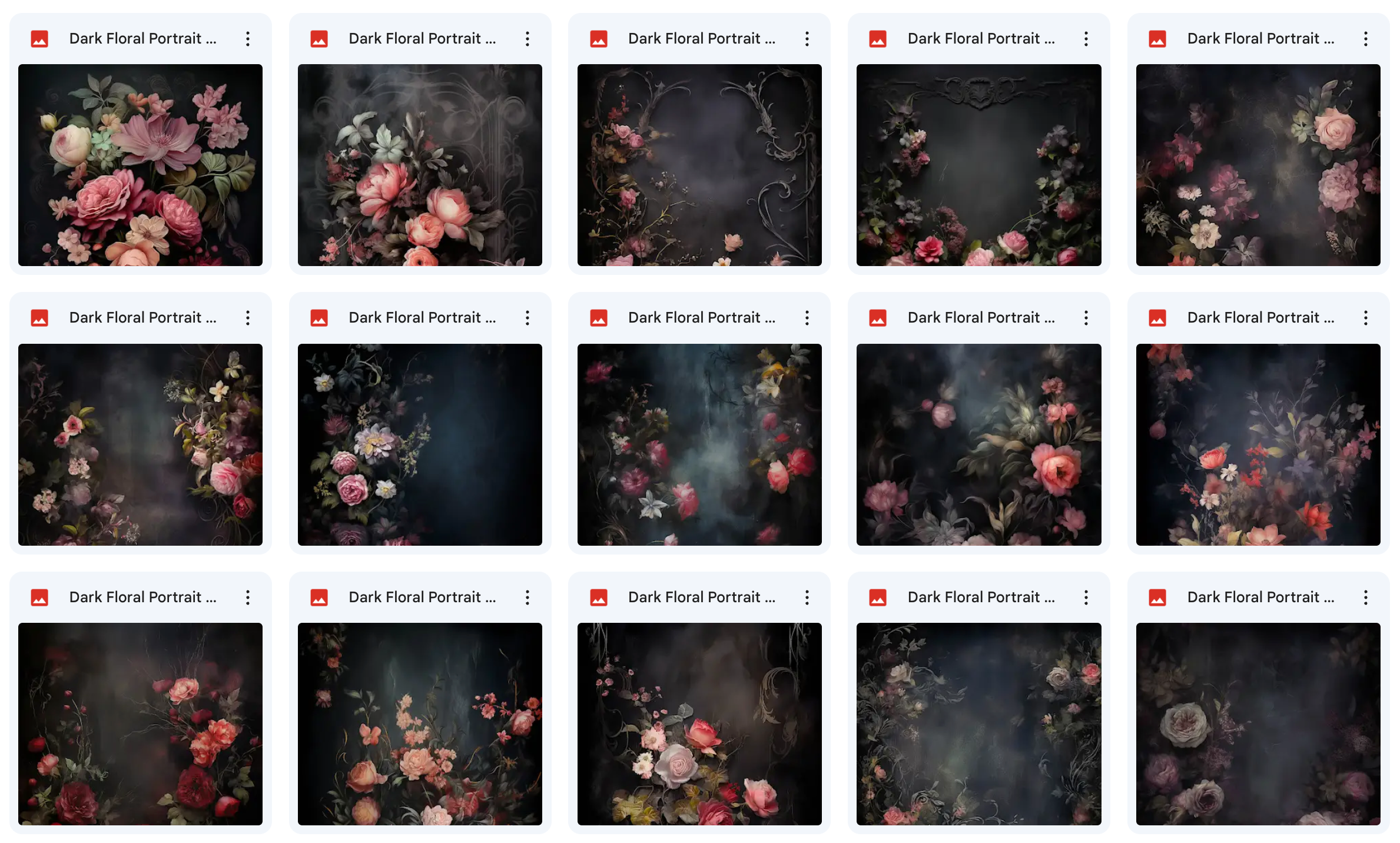 Grand Dark Floral Portrait Background Bundle - Meg Bitton Productions