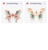 Magical Floral Moth Wings Overlays