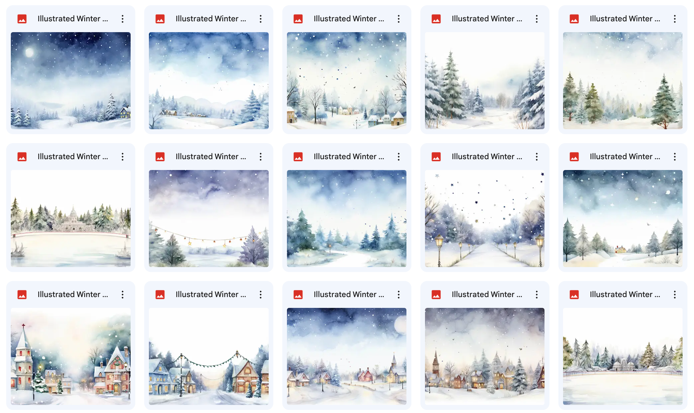 Illustrated Micro Winter Wonderland Asset Pack - Meg Bitton Productions