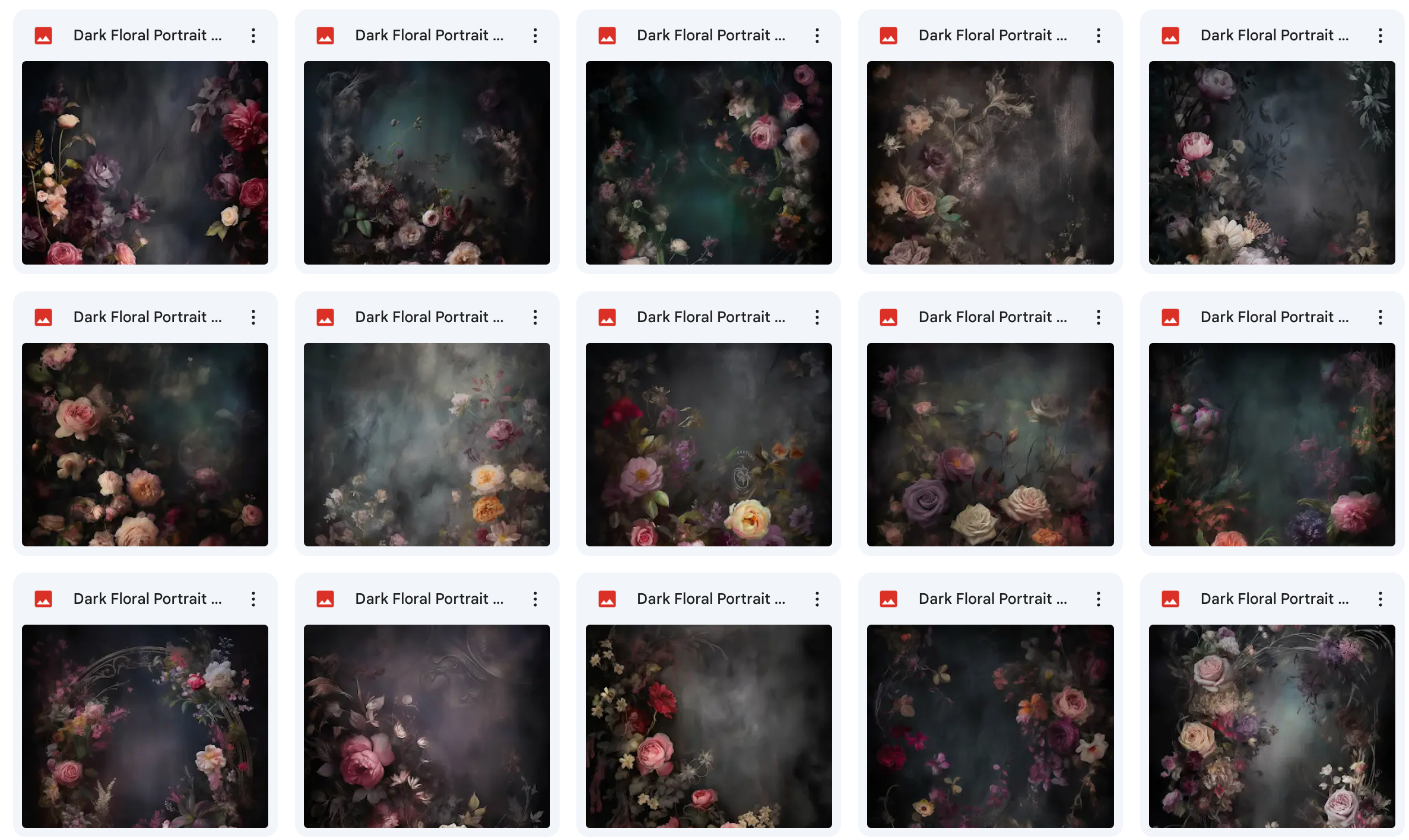 Grand Dark Floral Portrait Background Bundle - Meg Bitton Productions