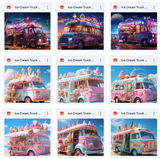 Ice Cream Truck Background & Overlay Asset Pack