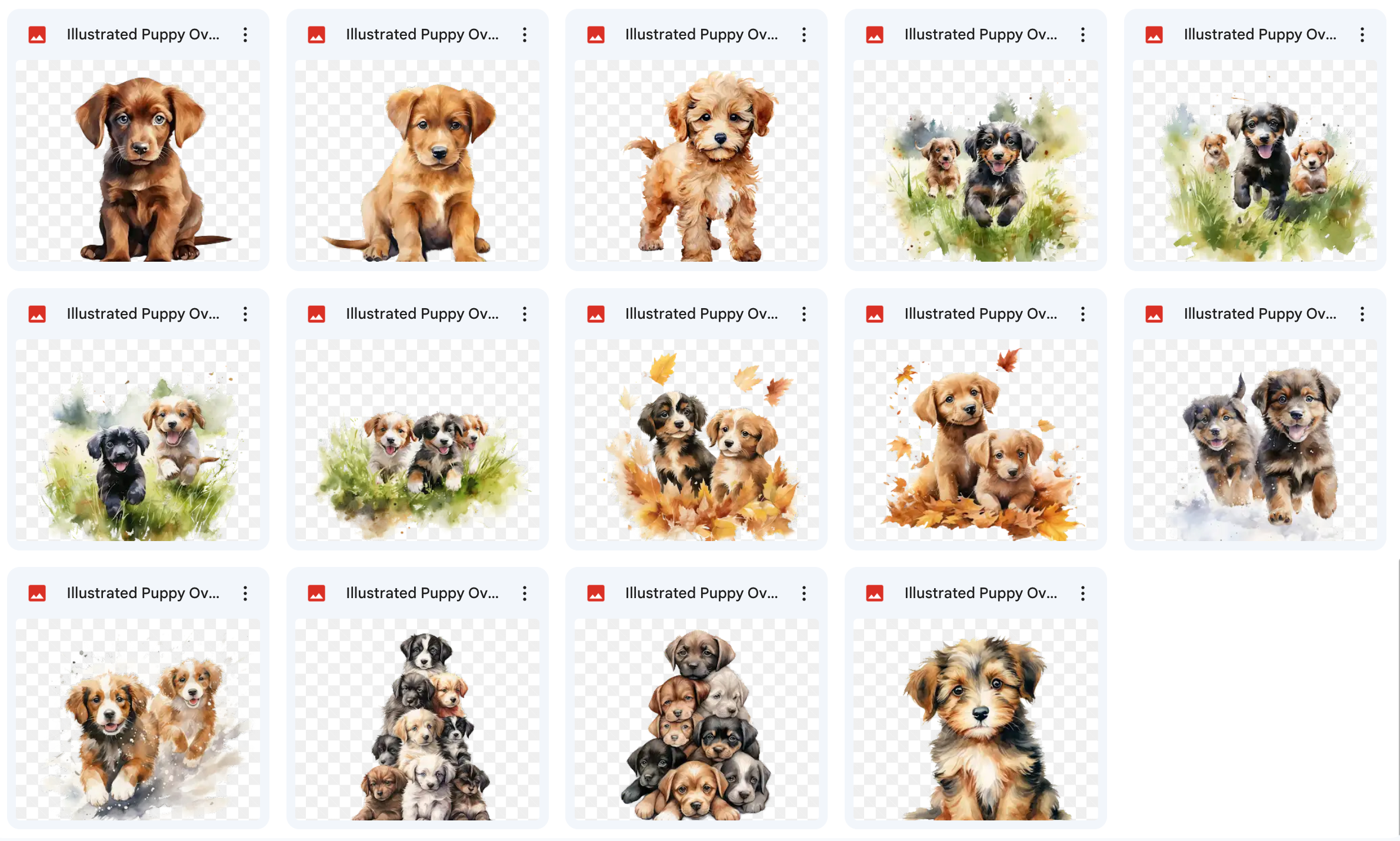 Illustrated Puppies Asset Pack - Meg Bitton Productions
