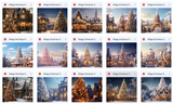 Ultimate Village Christmas Tree Background Bundle - Meg Bitton Productions