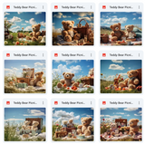 Teddy Bear Picnic Background & Overlay Asset Pack