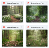 Dreamy Forest Path Background Bundle