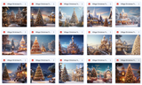 Ultimate Village Christmas Tree Background Bundle - Meg Bitton Productions