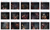 Grand Dark Floral Portrait Background Bundle - Meg Bitton Productions