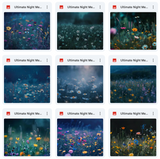 Ultimate Night Meadows Background Bundle