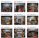 Ultimate Vintage Mechanic Background Bundle