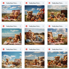 Teddy Bear Picnic Background & Overlay Asset Pack