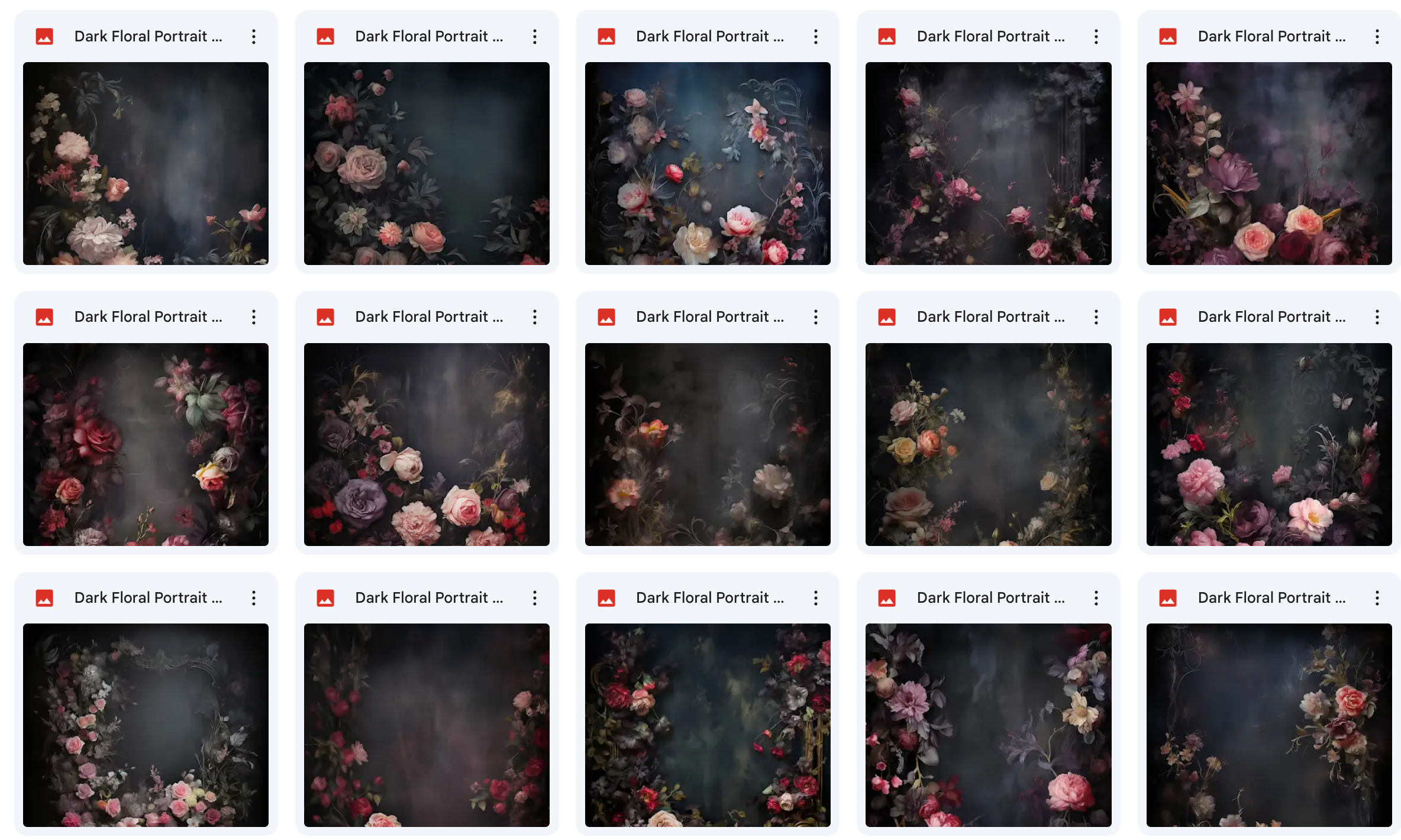 Grand Dark Floral Portrait Background Bundle - Meg Bitton Productions